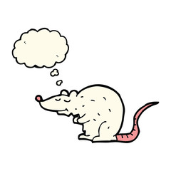 cartoon rat with thought bubble
