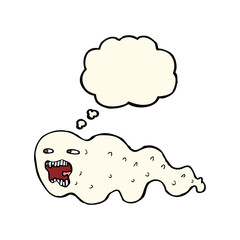 cartoon ghost with thought bubble