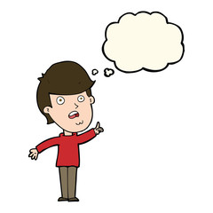 cartoon man asking question with thought bubble