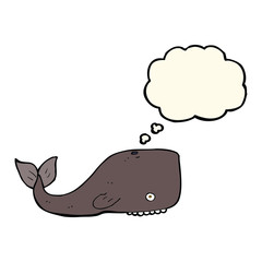cartoon whale with thought bubble