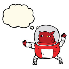 cartoon alien with thought bubble