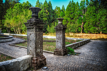 old entrance columns in Sardinia