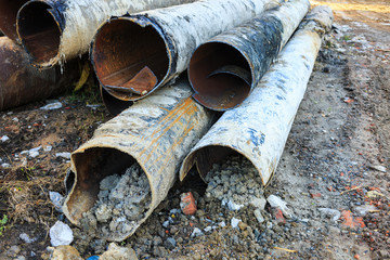 Corroded metal water supply pipe