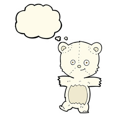 Fototapeta premium cartoon cute polar bear with thought bubble