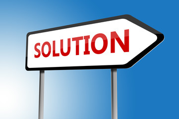 Illustration of solution directions sign