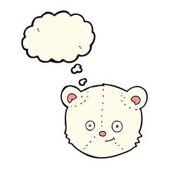 cartoon polar bear head with thought bubble