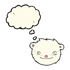 cartoon polar bear head with thought bubble