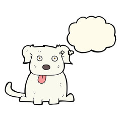 cartoon dog with thought bubble