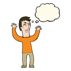 cartoon angry man with thought bubble