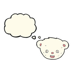 cartoon polar bear face with thought bubble