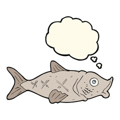 cartoon fish with thought bubble