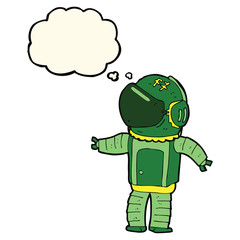 cartoon astronaut with thought bubble