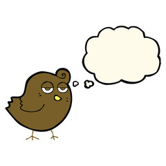 cartoon bird with thought bubble