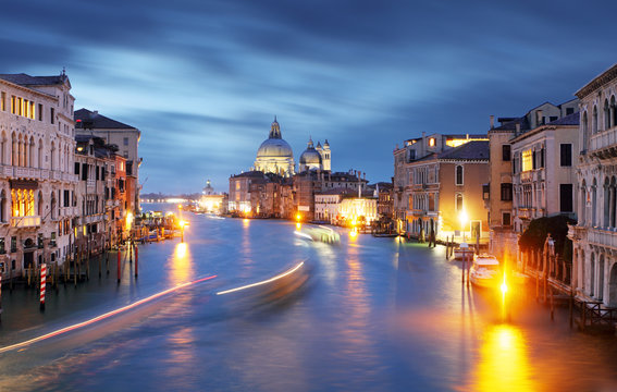 View on Grand Canal and Santa Maria della Salute Church from Acc