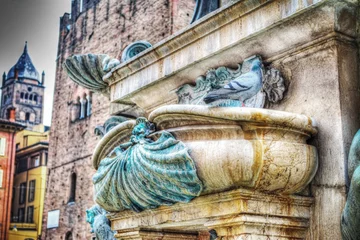 Papier Peint photo autocollant Fontaine close up of a Triton fountain detail in Bologna