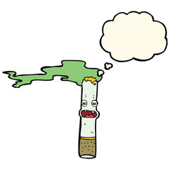cartoon marijuana character with thought bubble
