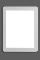 tablet with blank screen on grey background
