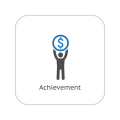 Achievement Icon. Business Concept. Flat Design.