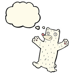 cartoon polar bear with thought bubble