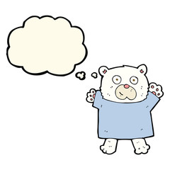 cartoon cute polar bear with thought bubble