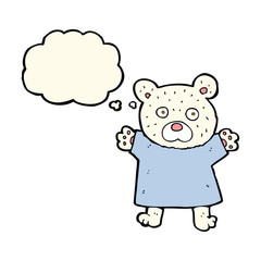 cartoon cute polar bear with thought bubble