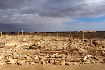 Overview of the Palmyra historic site, Syria / Palmyra is an ancient Semitic city, Syria.
It is...