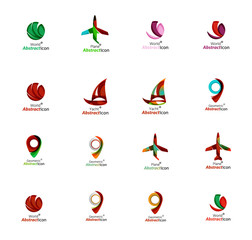 Set of abstract travel logo icons. Business, app or internet web