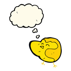cartoon bird with thought bubble