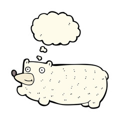 funny cartoon bear with thought bubble