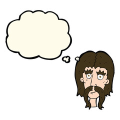 cartoon man with long mustache with thought bubble