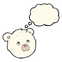 cartoon polar bear face with thought bubble