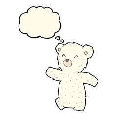 cartoon polar bear with thought bubble