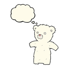 cartoon polar bear with thought bubble