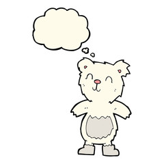 cartoon teddy polar bear with thought bubble