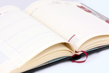 close-up isolated open notebook, diary
