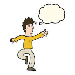 cartoon urgent man with thought bubble