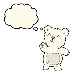 cartoon polar bear with thought bubble