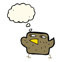 cartoon bird with thought bubble
