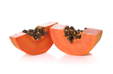 papaya on a white background