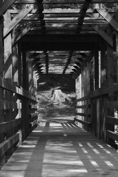 Covered Bridge over Faskally Loch Perthsire