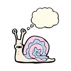 cartoon snail with thought bubble