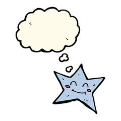 cartoon star character with thought bubble