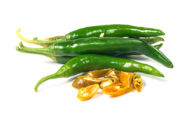 Green peppers isolated on white
