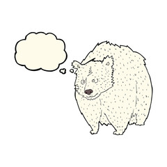 huge polar bear cartoon with thought bubble