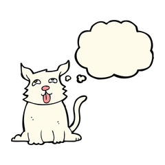 Fototapeta premium cartoon happy dog with thought bubble