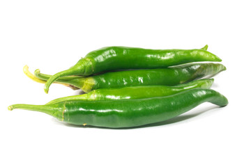 Green peppers isolated on white
