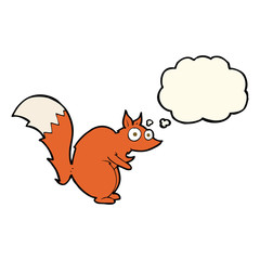 funny startled squirrel cartoon with thought bubble