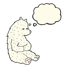 cute cartoon polar bear with thought bubble