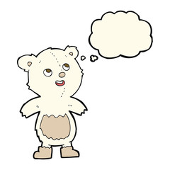 cartoon polar bear with thought bubble