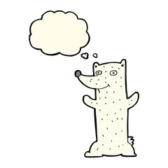 cartoon polar bear with thought bubble